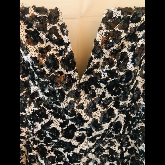 GUESS Brand Gently Used Bustier Corset Top Leopard Sequin Peplum size Large L - Picture 2 of 5